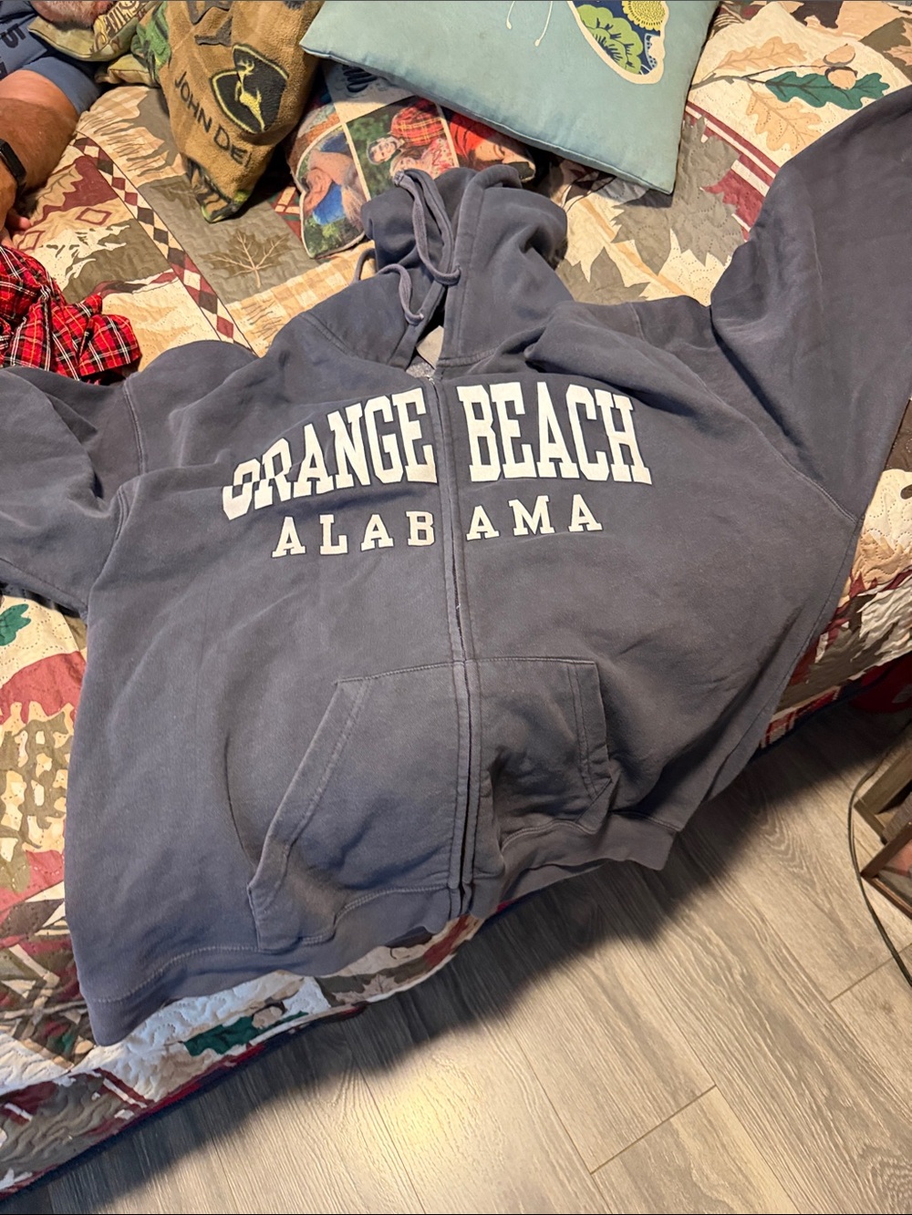 Orange Beach Alabama Women’s Gray Zip-Up Hoodie